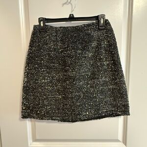 Hutch Black and Silver Tweed Mini Skirt